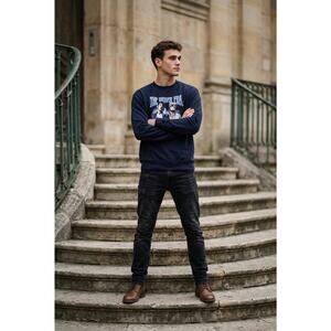 The Driver Era Ross Lynch & Rocky Lunch Navy Crewneck Sweatshirt Large